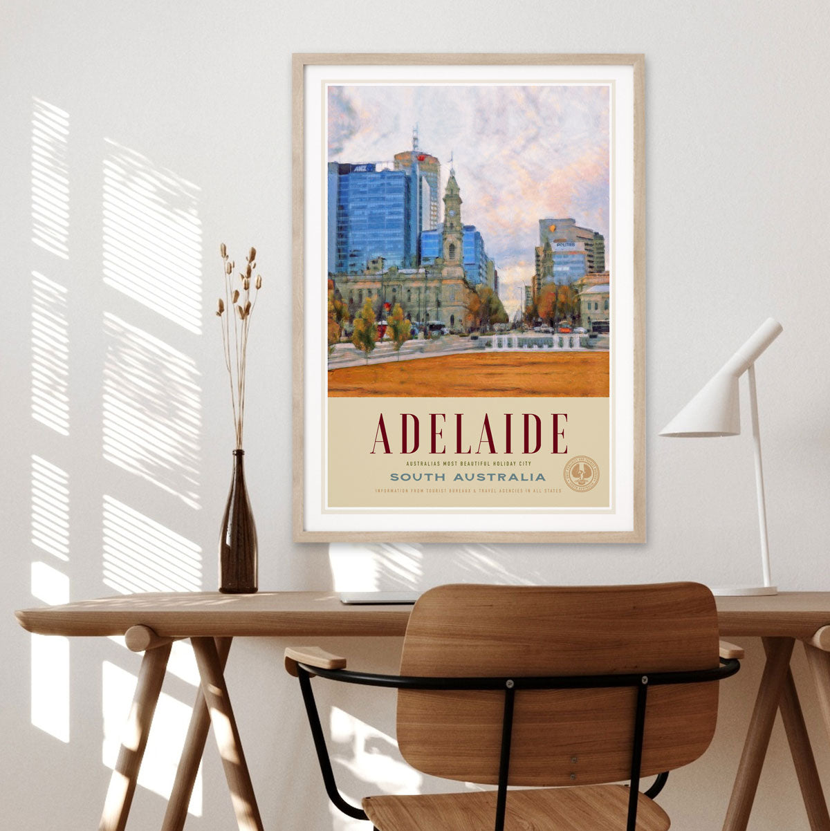 Adeliade SA Australia retro vintage poster from Places We Luv
