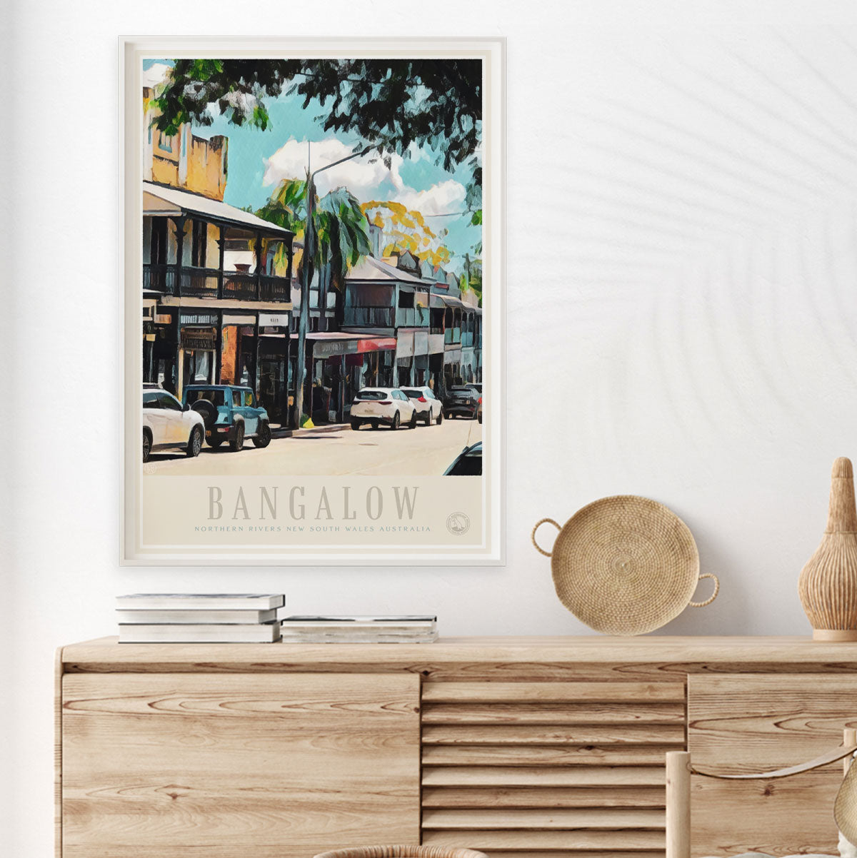 Bangalow vintage retro travel poster from Places We Luv