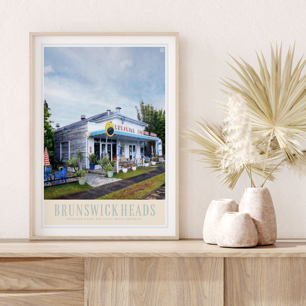 Brunswick Heads Cinema NSW retro vintage framed print from Places We Luv