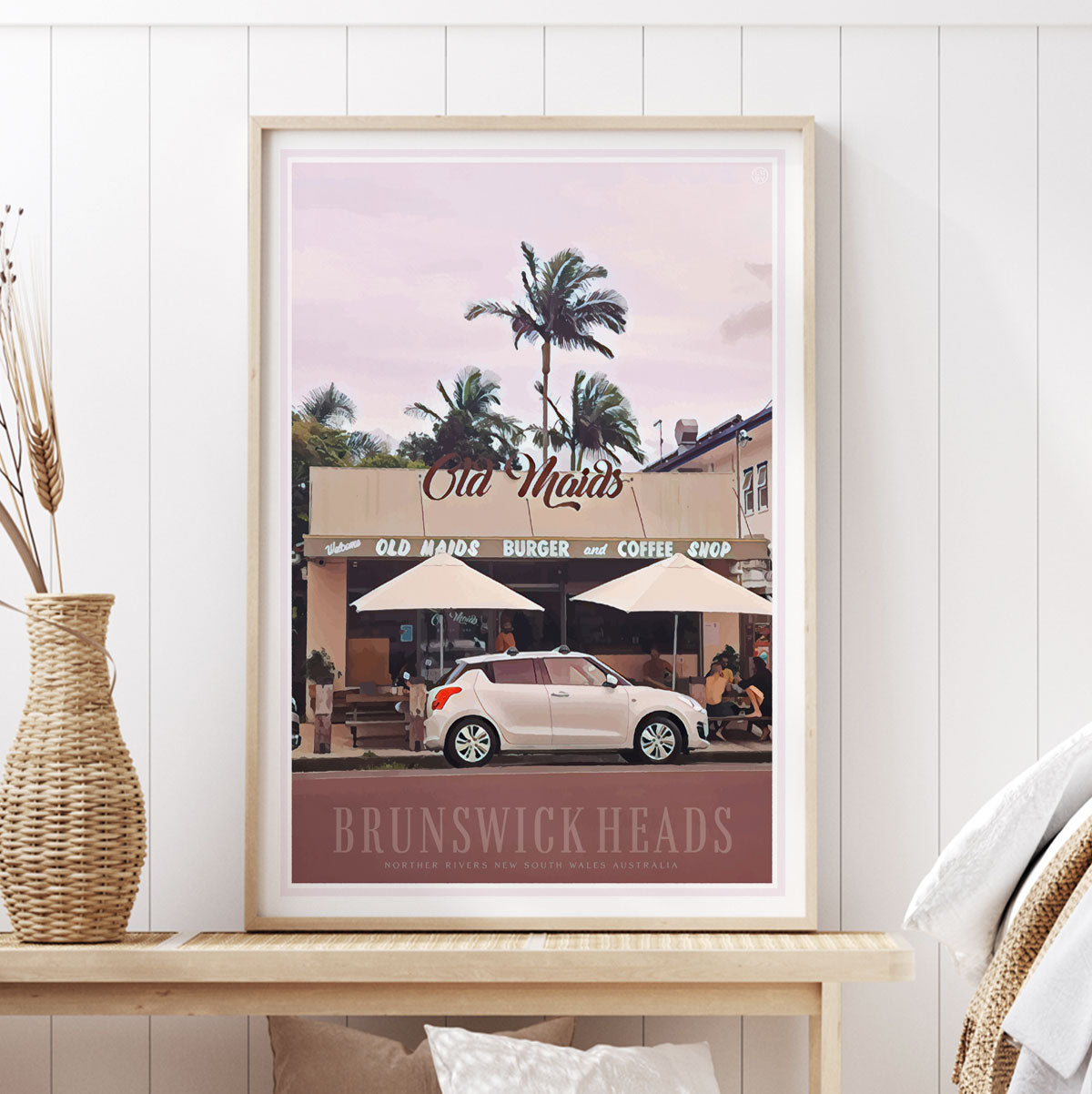 Poster Brunswick Heads retro vintage print from Places We Luv