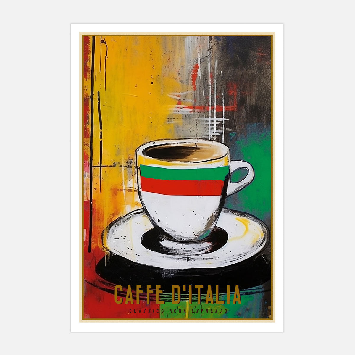 Cafe d Italia espresso retro framed poster from Places We Luv