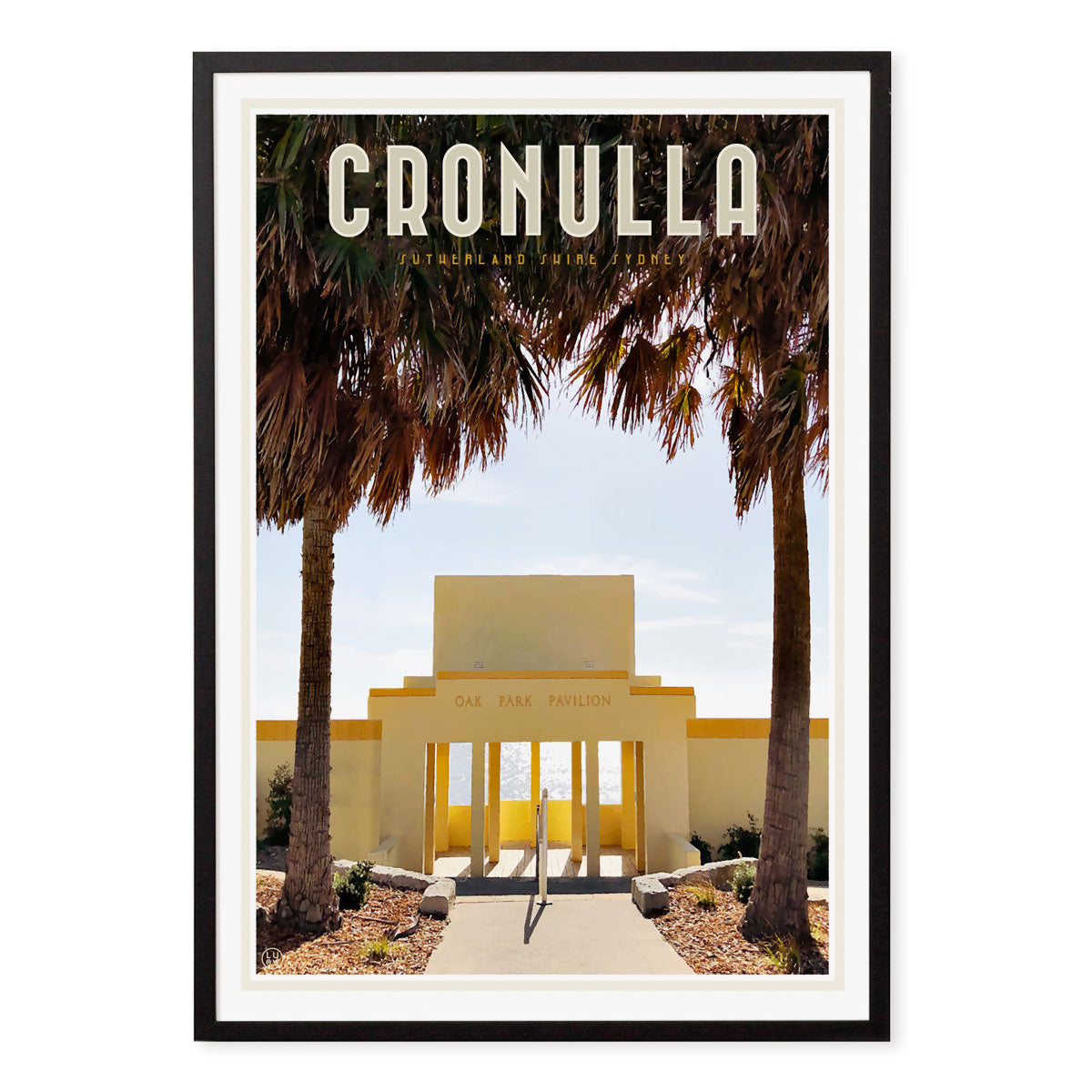 Cronulla Oak Park vintage retro poster in black frame from Places We Luv