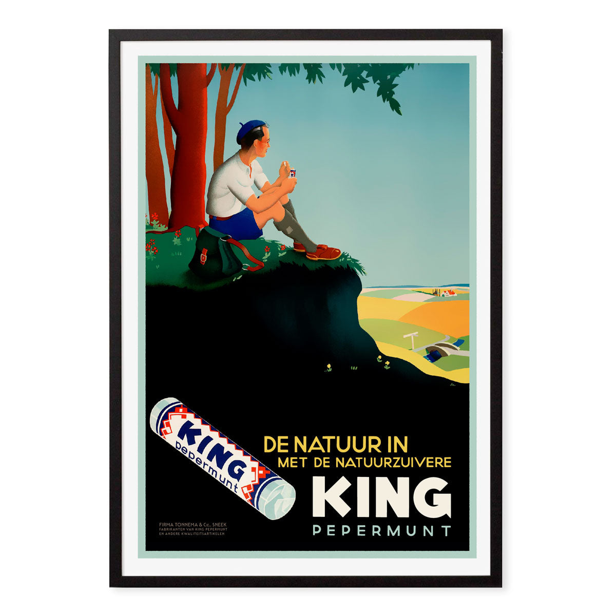 King mints dutch vintage retro poster in black frame from Places We Luv