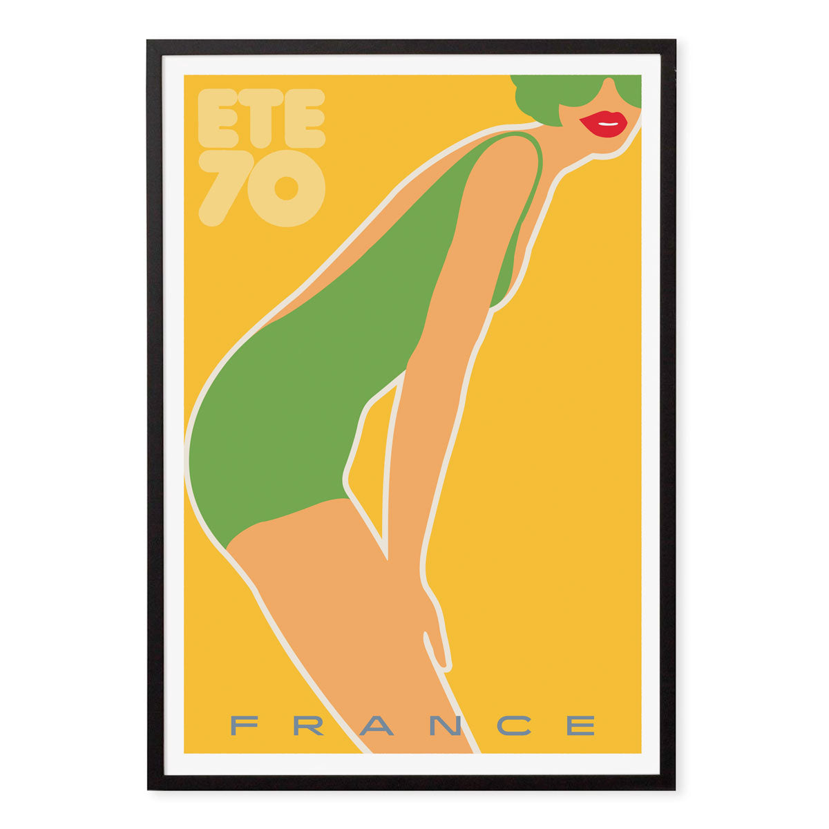 French vintage retro advertising print poster in black frame from Places We Luv