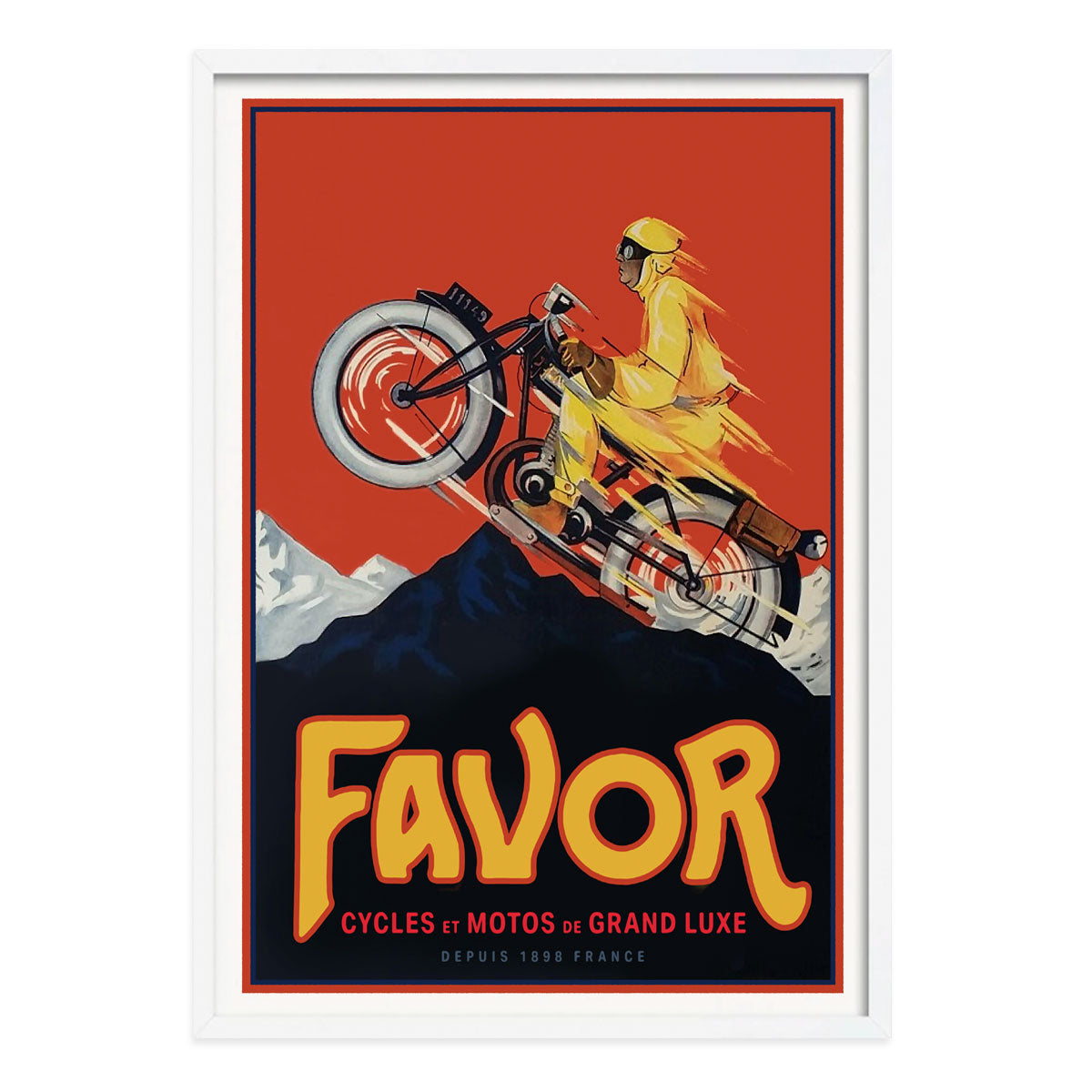 Favor France retro vintage poster print in white frame from Places We Luv