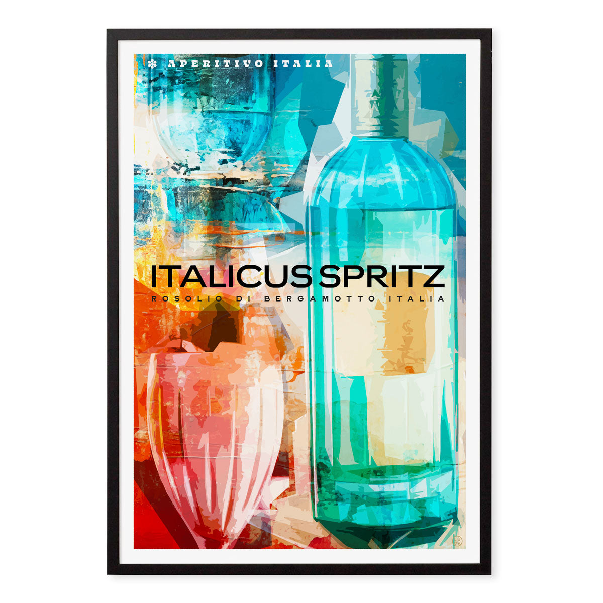 Italicus Spritz retro vintage poster print in black frame from Places We Luv