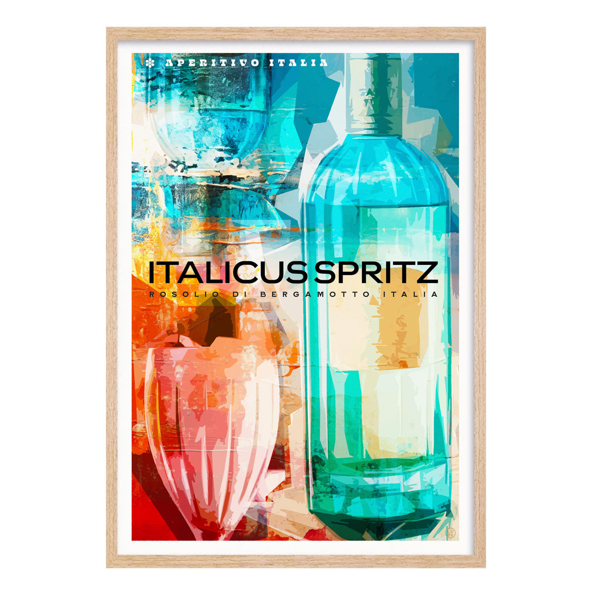 Italicus Spritz retro vintage poster print in oak frame from Places We Luv