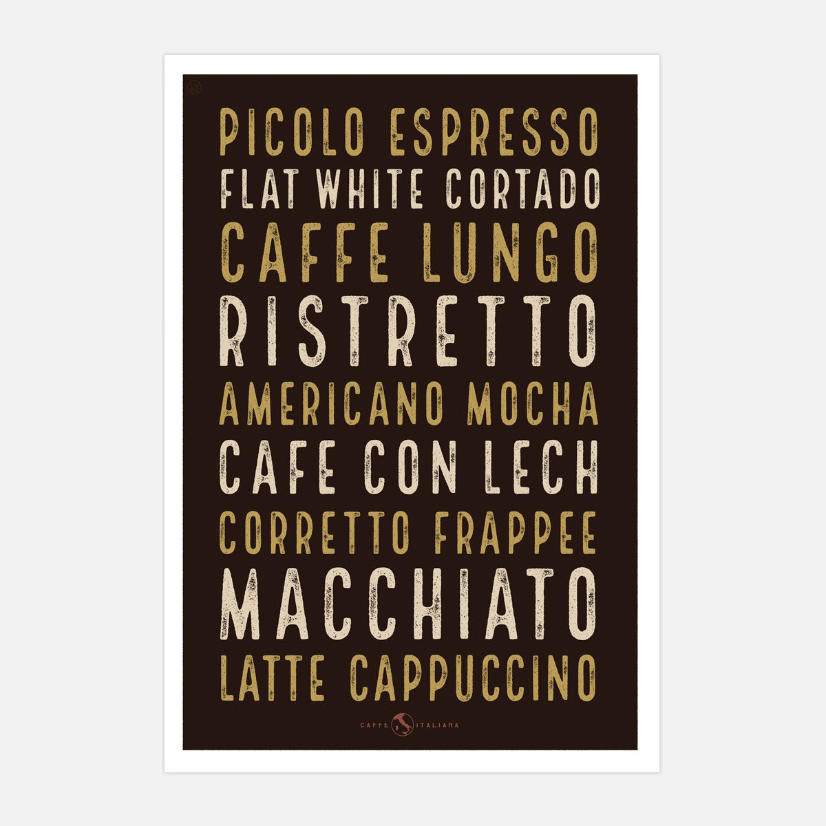Italian cafe coffee retro poster from Places We Luv