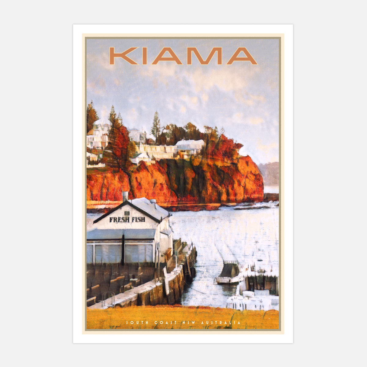 Kiama Harbour South Coast NSW retro vintage poster by Places We Luv