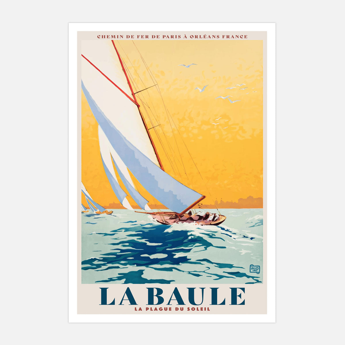 La Baule sailing France retro vintage print from Places We Luv