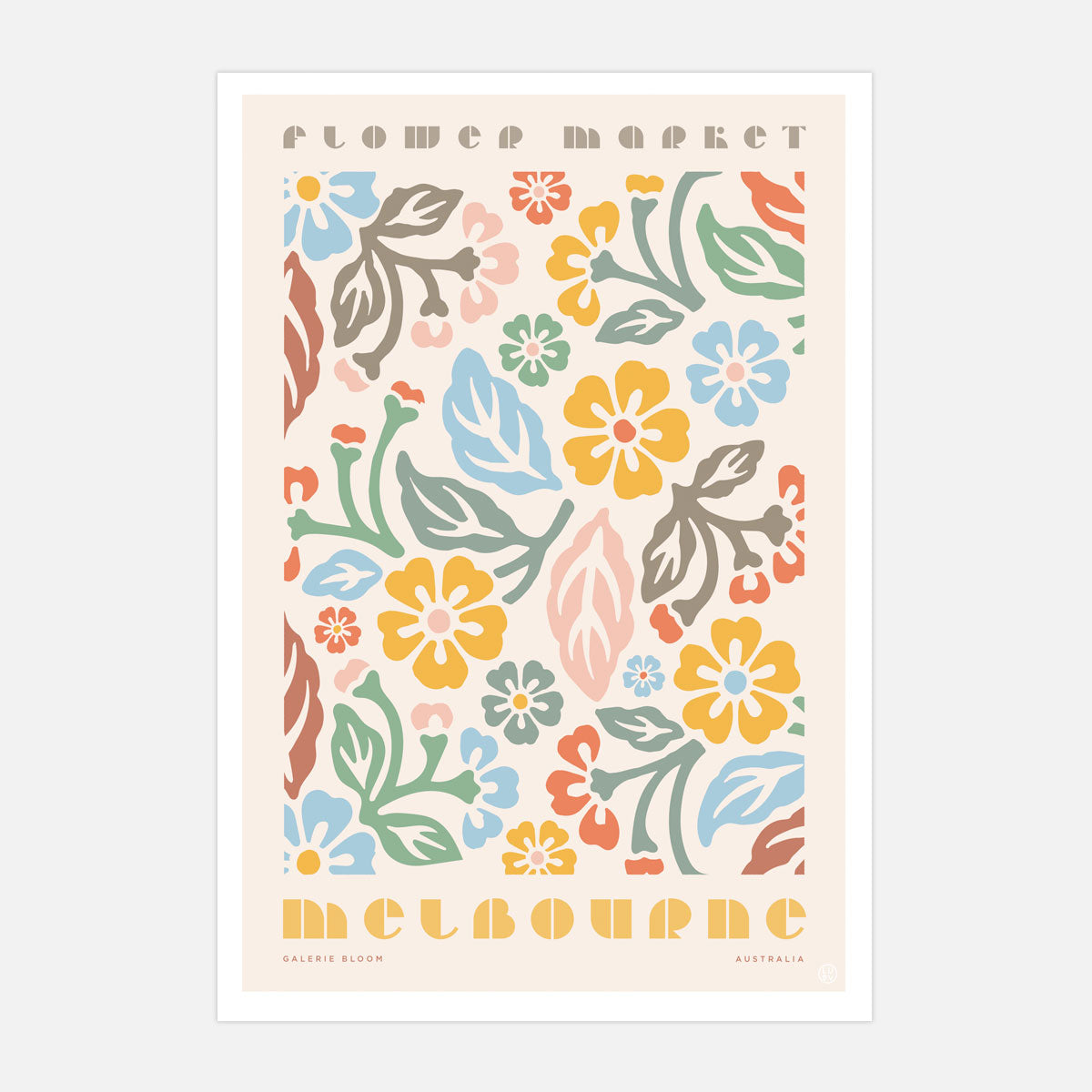 Melbourne Flower Market retro vintage poster from Places We Luv
