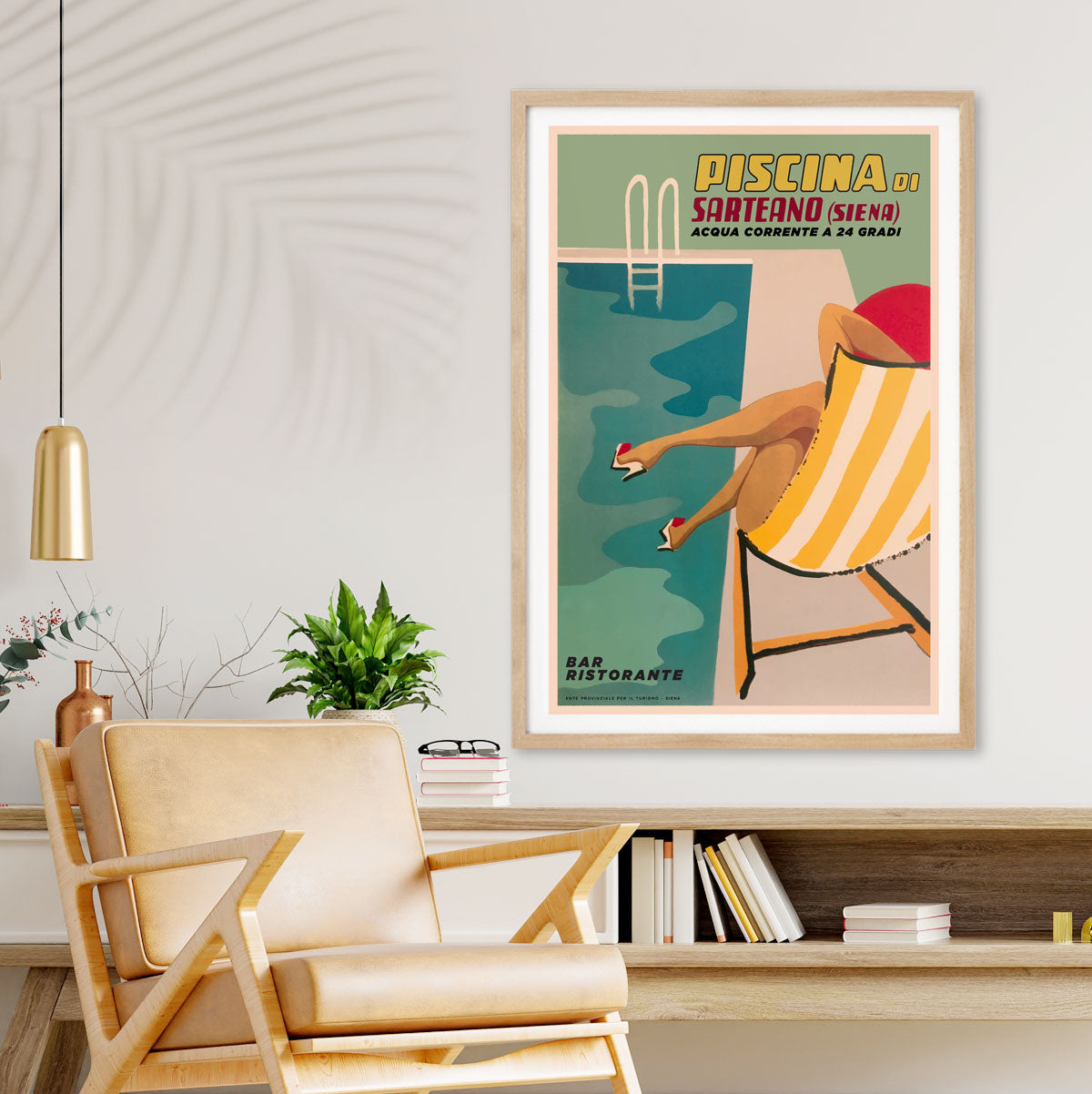 Piscina di Sarteano Siena italy retro vintage poster from Places We Luv