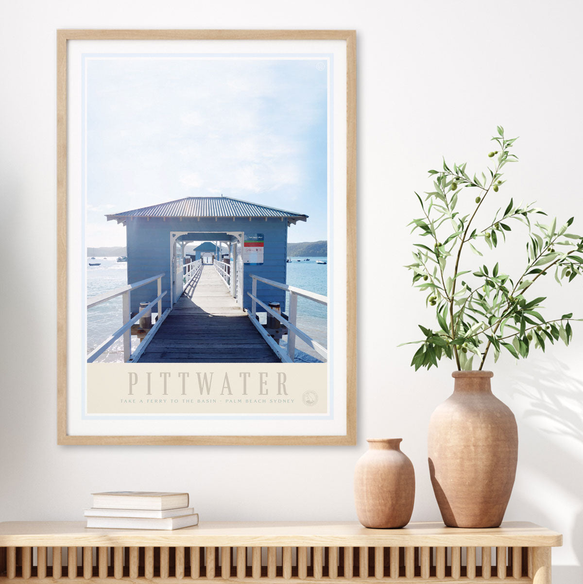 Pittwater Sydney Ferry print. Vintage retro travel print from Places We Luv