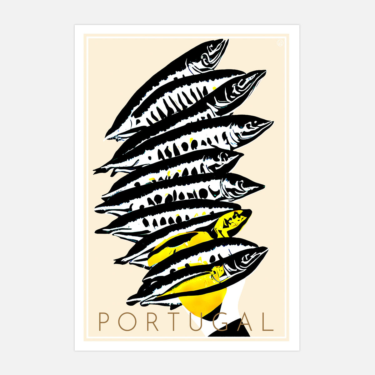 Sardines Portugal retro vintage poster from Places We Luv