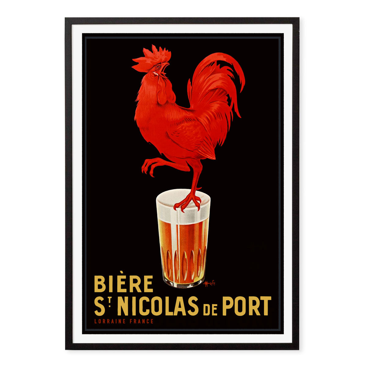 French Biere retro vintage poster print in black frame from Places We Luv