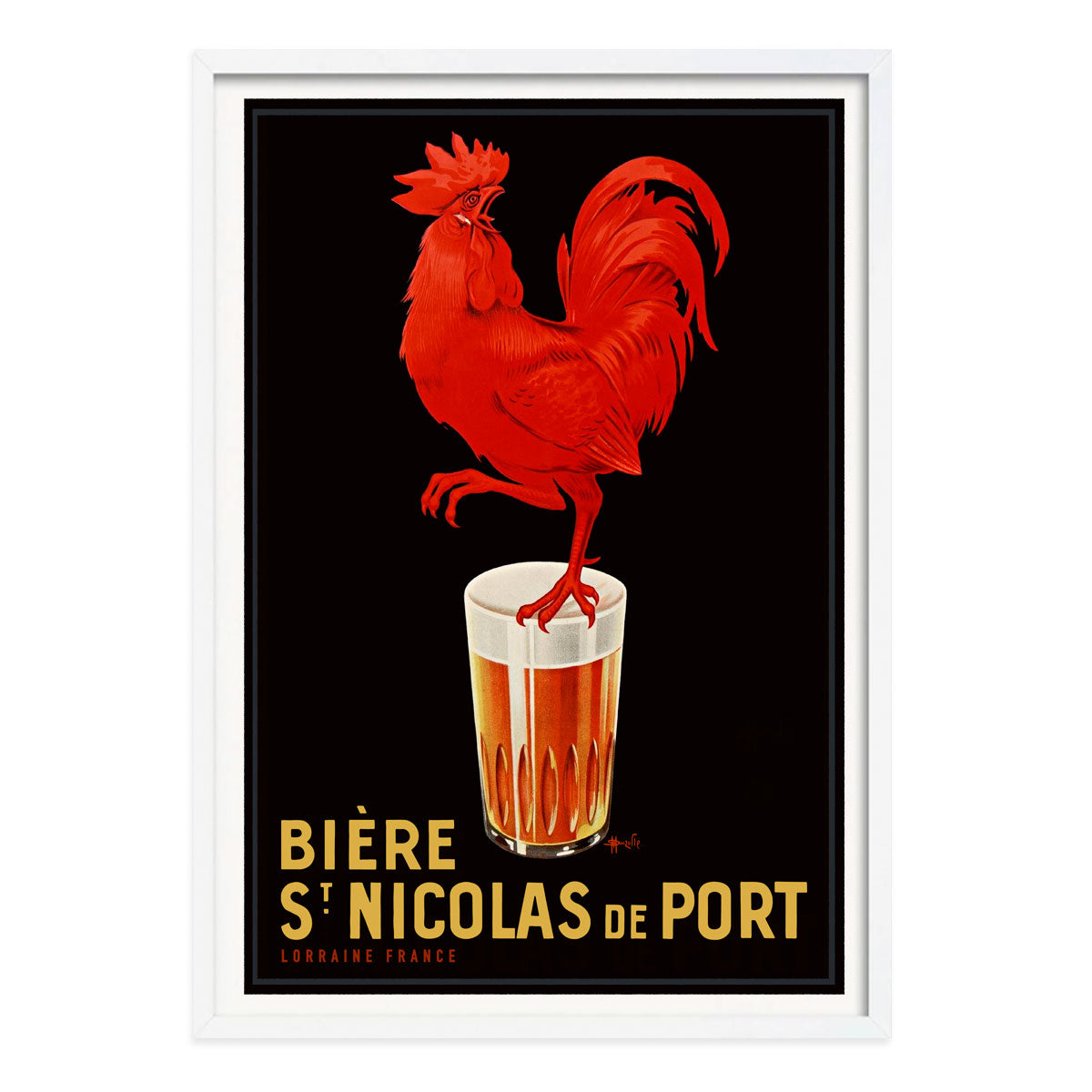 French Biere retro vintage poster print in white frame from Places We Luv