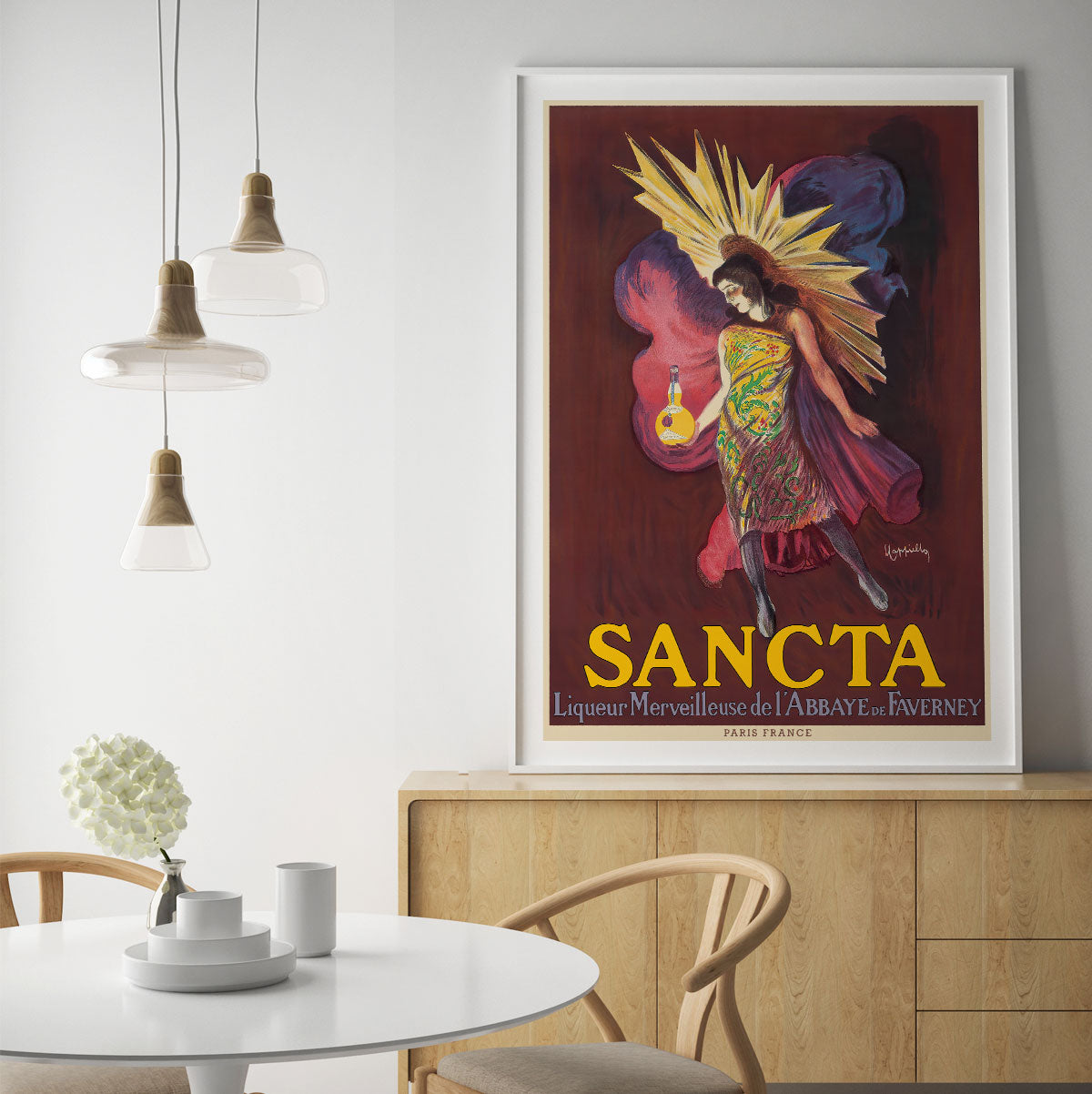 Sancta Liqueur France retro vintage poster from Places We Luv
