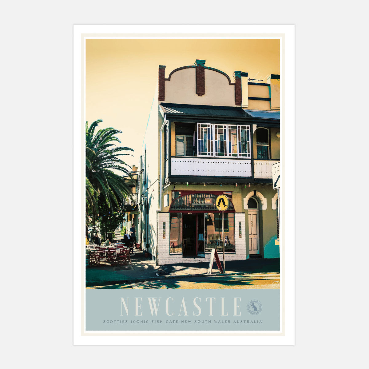 Newcastle East NSW retro vintage travel print from Places We Luv
