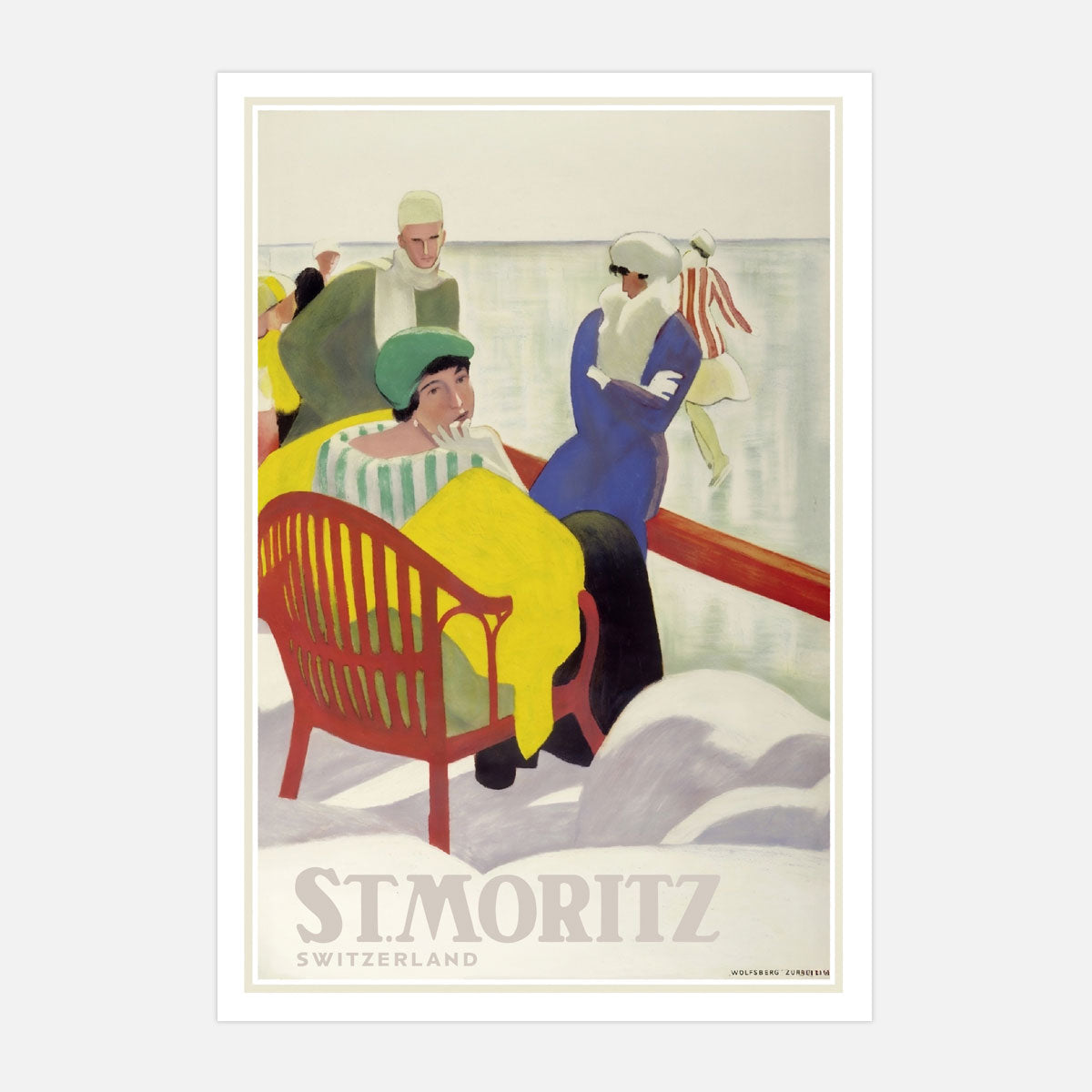 St Moritz Switzerland retro vintage poster print from Places We Luv