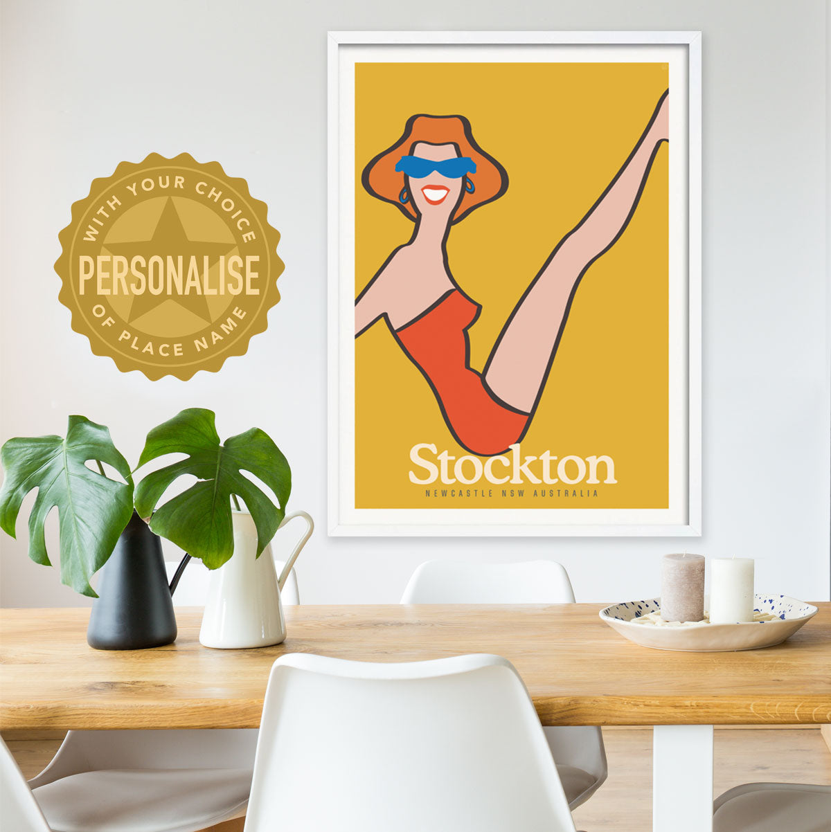 Stockton retro vintage print poster from Places We Luv