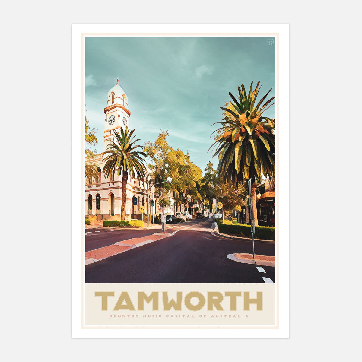 Poster retro Tamworth NSW from Places We Luv