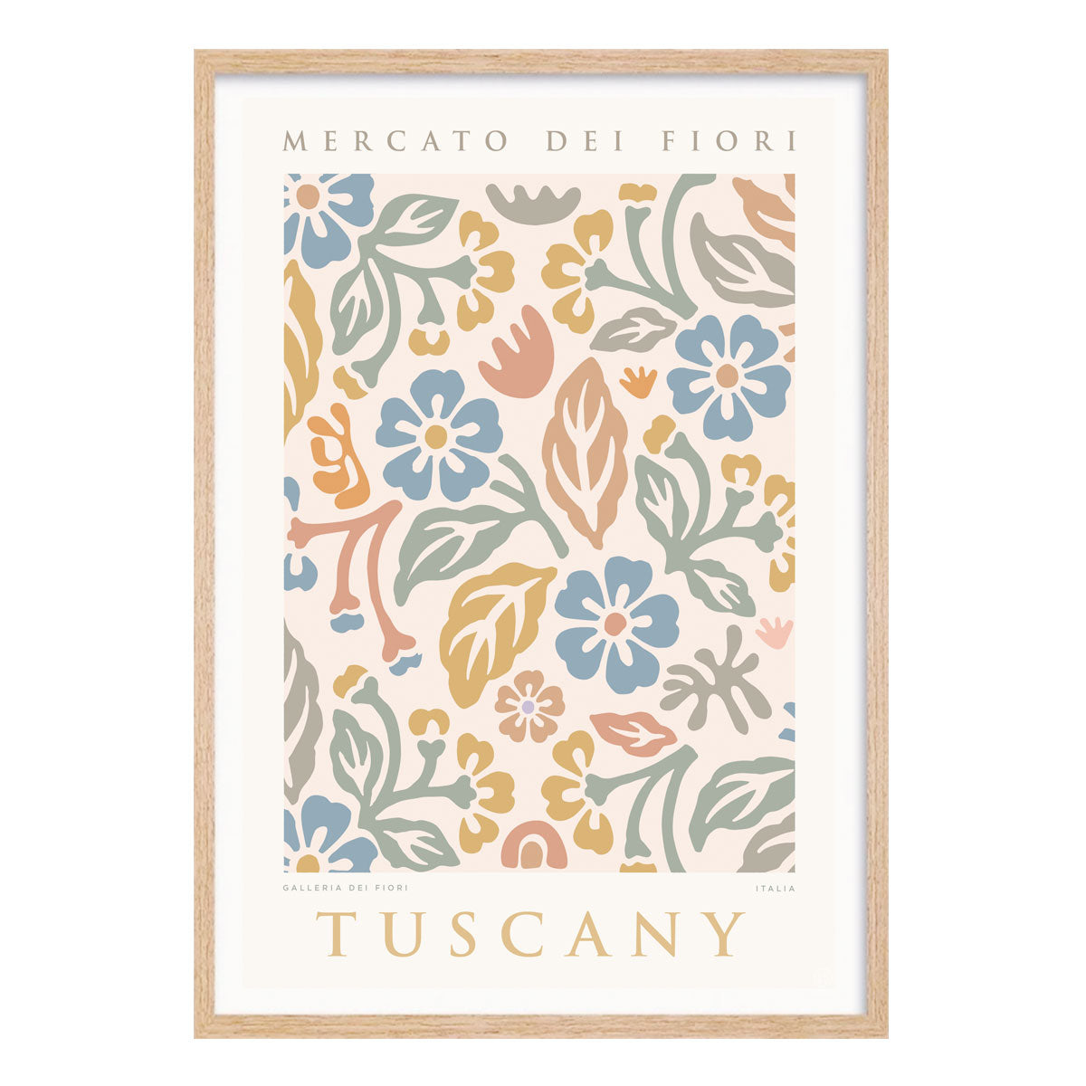 Tuscany Italy retro vintage print in oak frame from Places We Luv