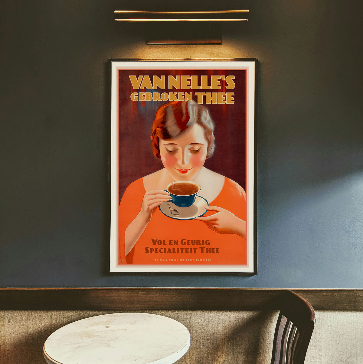 Dutch Tea Van Nelle advertising retro poster in cafe from Places We Luv