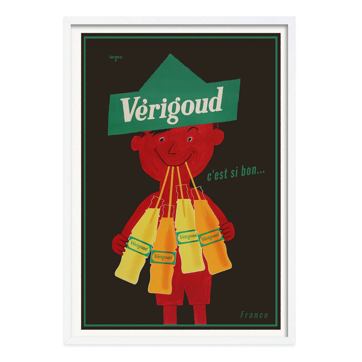 French Verigoud retro vintage advertising white framed print from Places We Luv