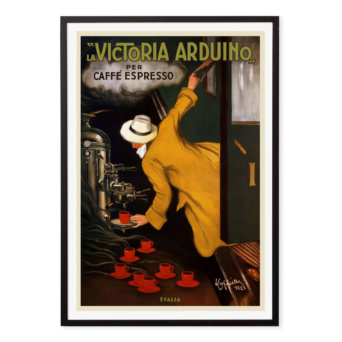 Victoria Arduino espresso retro vintage poster print in black frame from Places We Luv