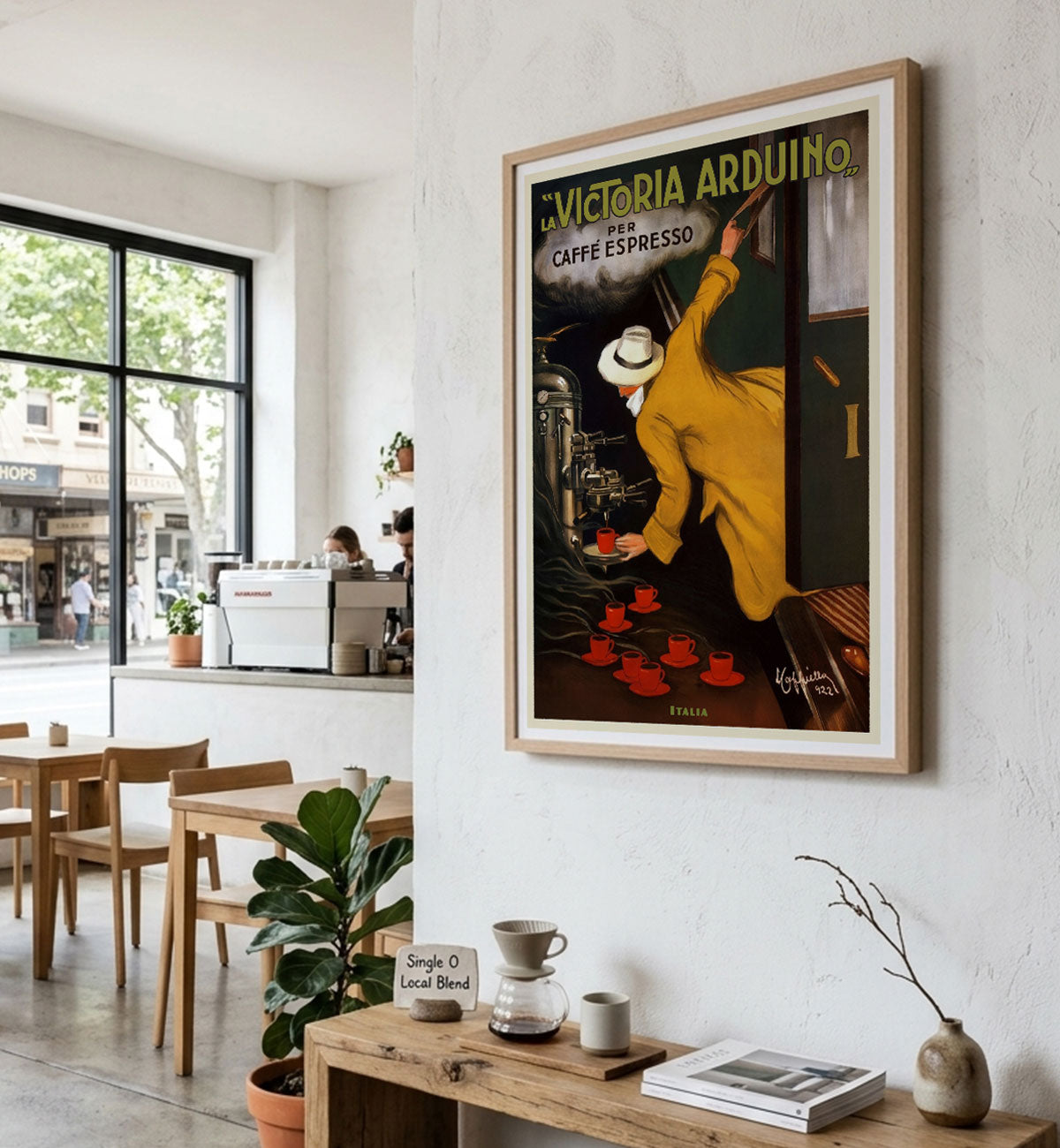 Victoria Arduino espresso retro vintage poster print in cafe from Places We Luv