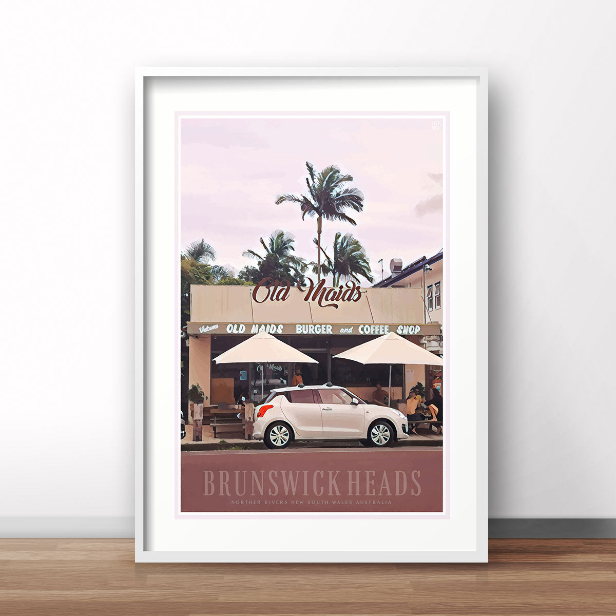 Poster Brunswick Heads retro vintage poster print from Places We Luv