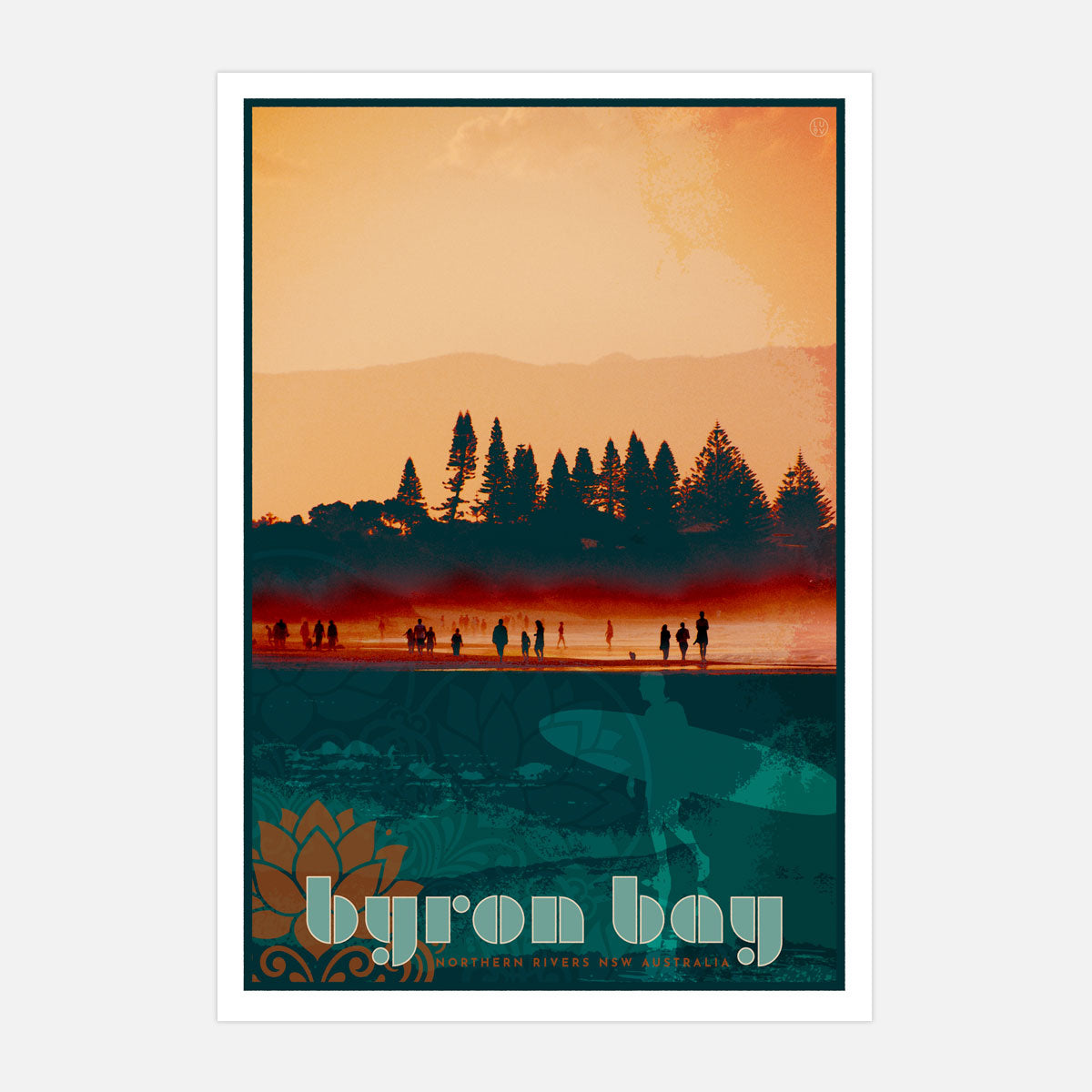 Byron Bay Beach retro vintage poster
from Places We Luv