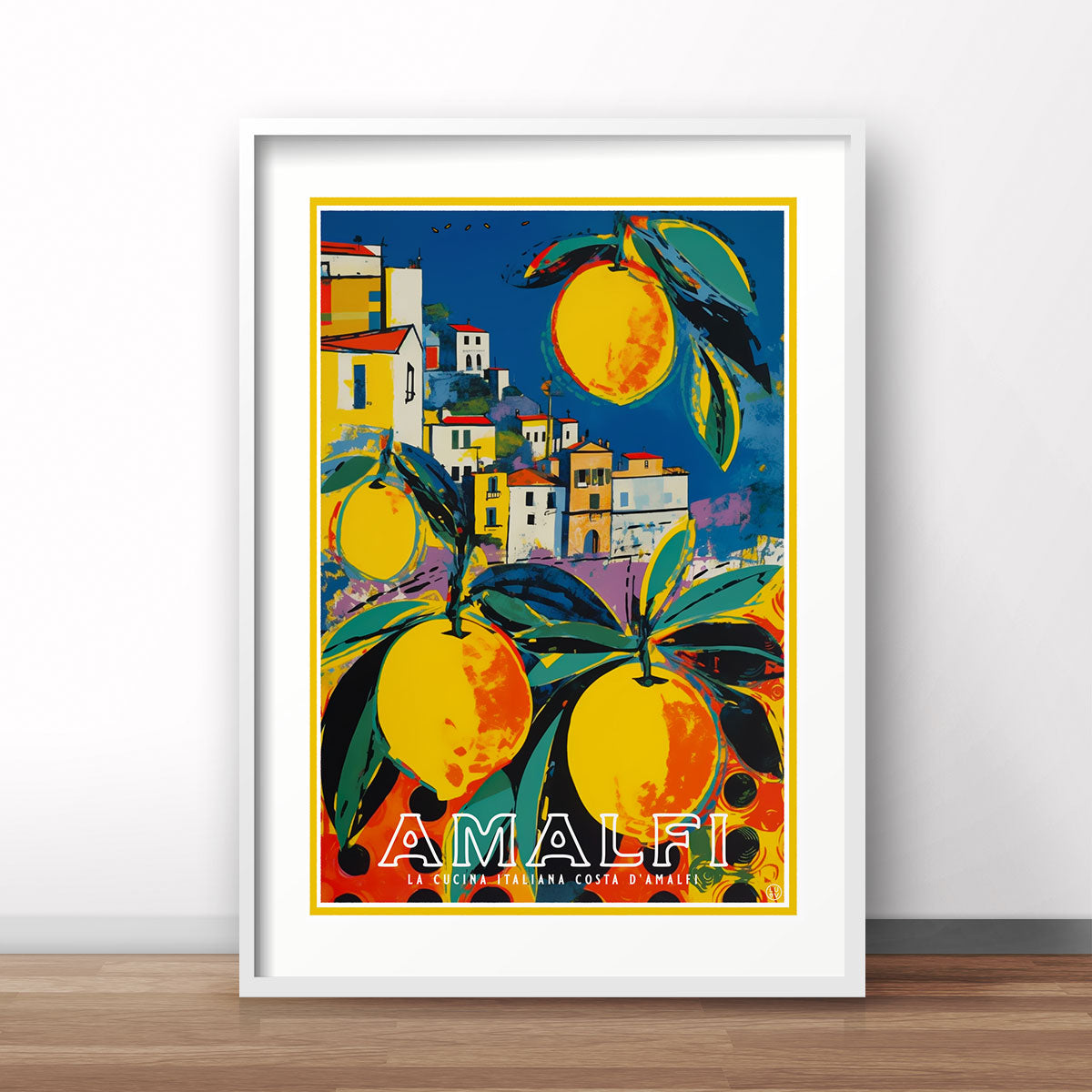 Amalfi Italy retro vintage poster print from Places We Luv