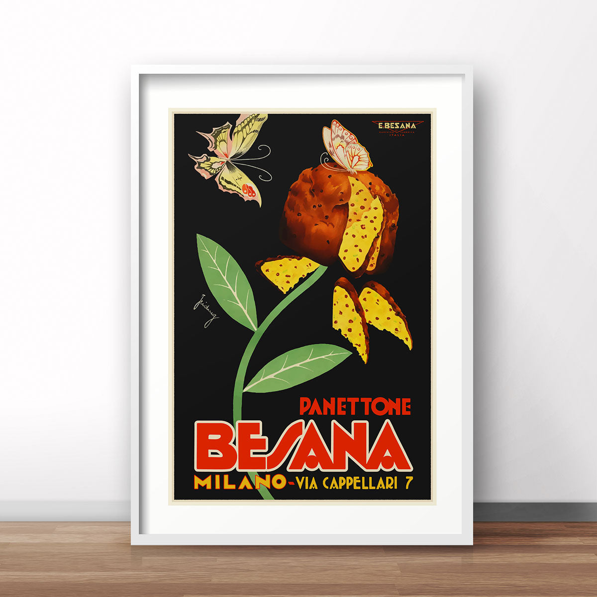 Panettone Besana Milano retro vintage poster print from Places We Luv