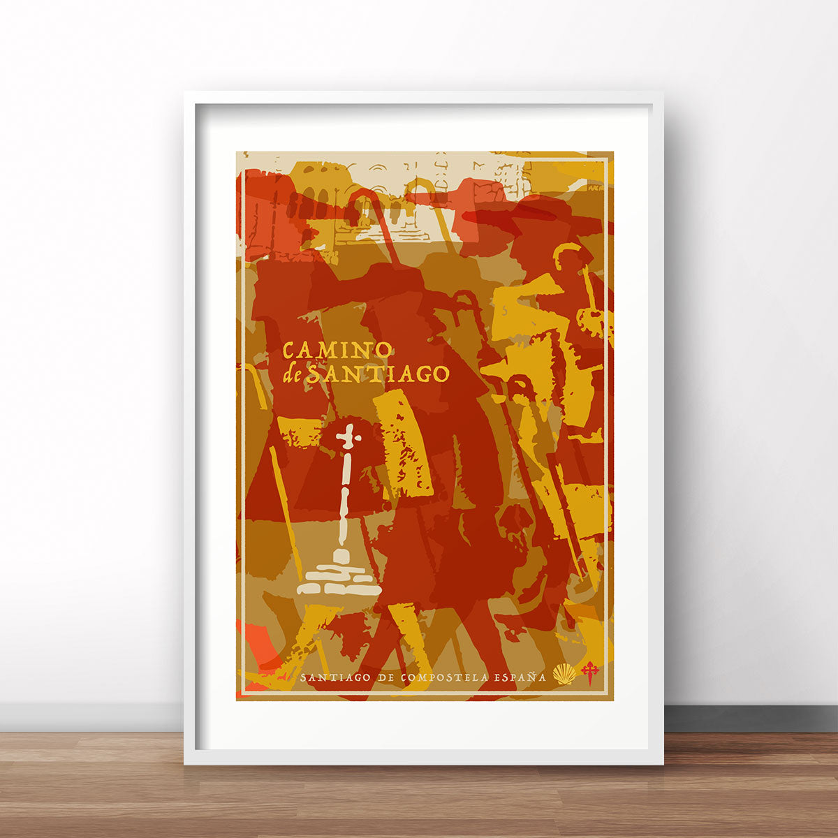 Camino d Santiago retro vintage poster or framed print from Places We Luv
