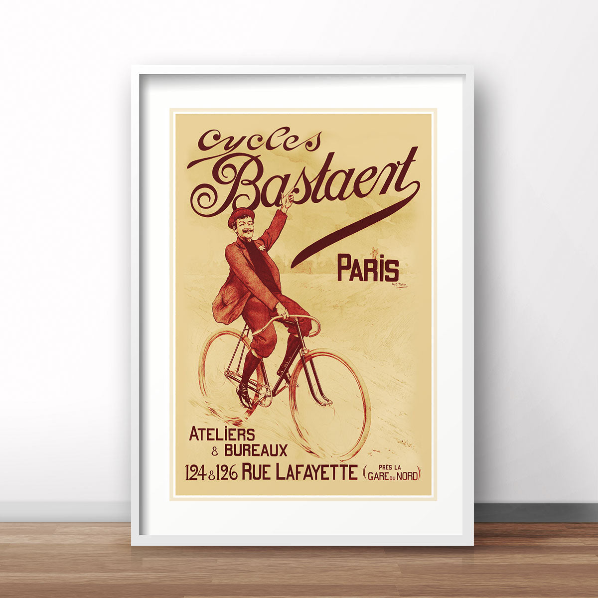 Poster retro Cycles Bastaert Paris from Places We Luv