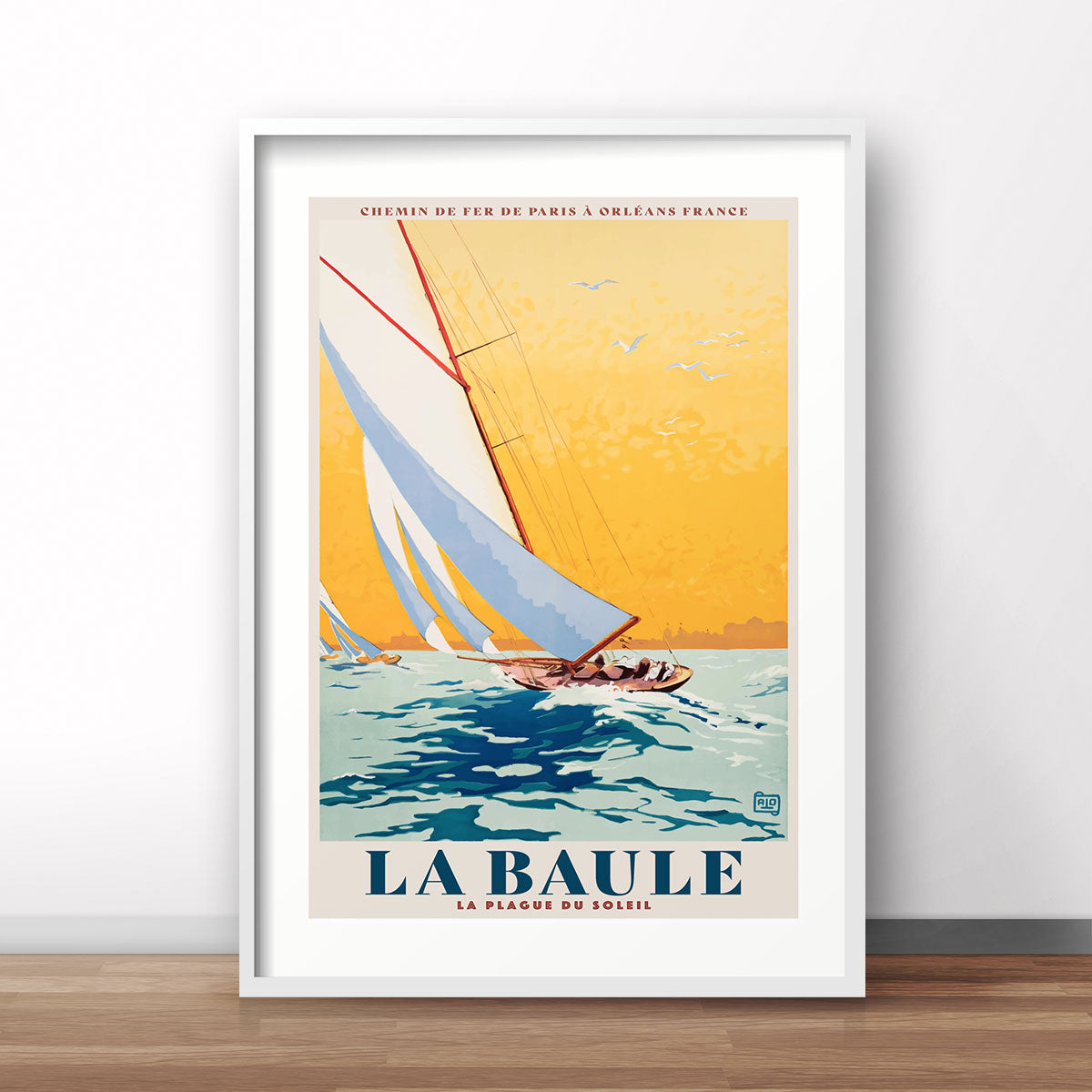 La Baule sailing France retro vintage poster print from Places We Luv