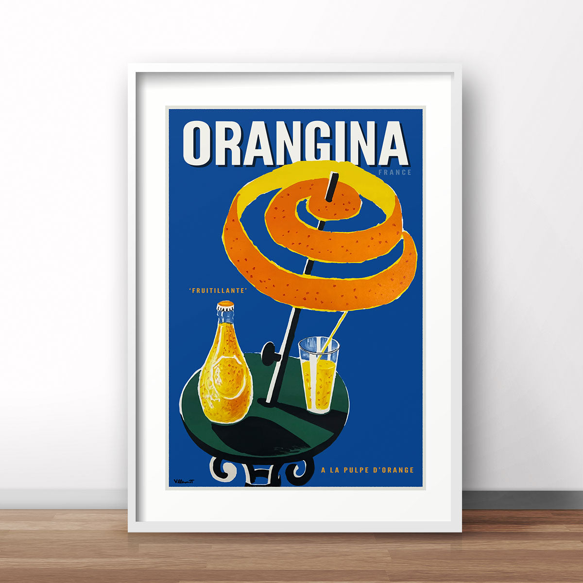 Orangina France retro vintage poster in frame from Places We Luv
