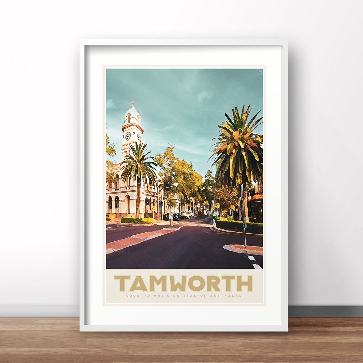 Poster retro Tamworth NSW vintage print from Places We Luv