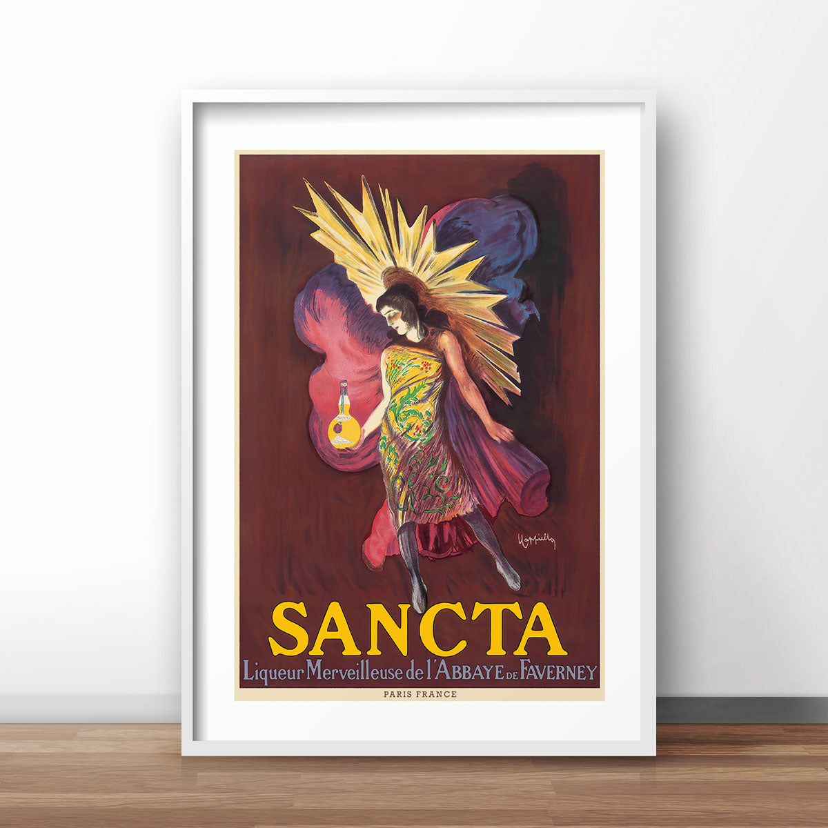 Sancta Liqueur France retro vintage poster print from Places We Luv