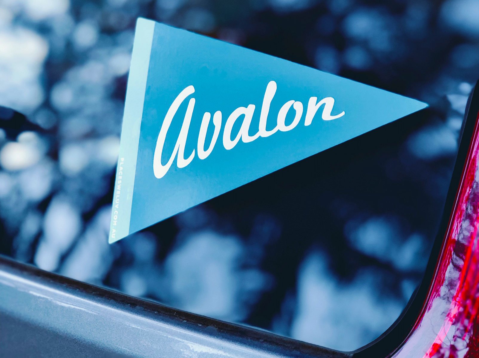 Vintage retro travel flag decals original designs by Places we Luv