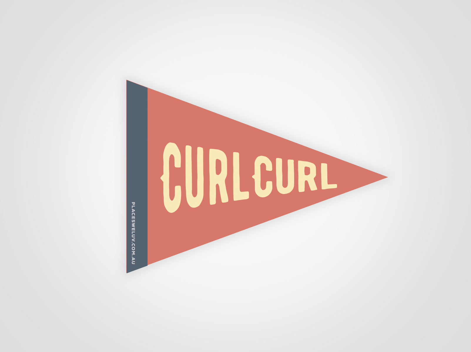 Curl Curl Beach vintage travel style flag decal by places we luv