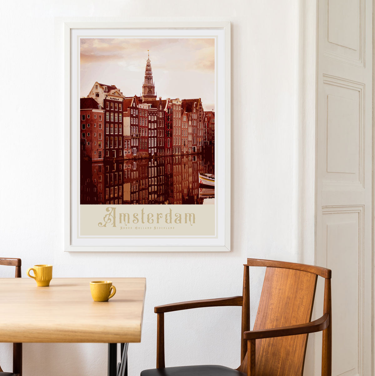 Amsterdam Canal Houses vintage retro poster from Places We Luv