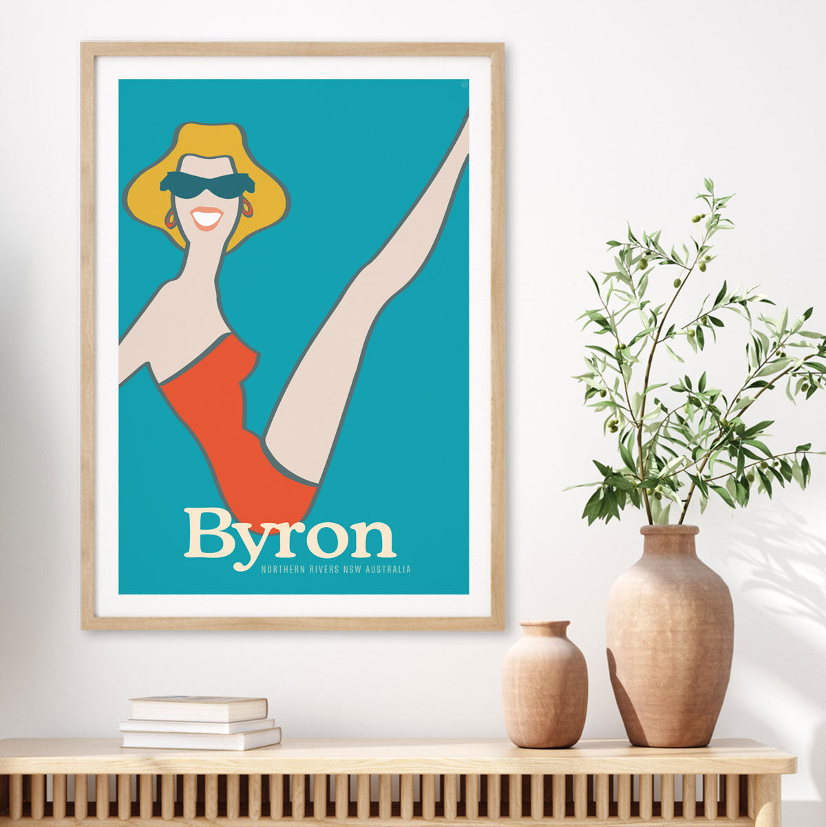 Byron Bay retro vintage poster print from Places We Luv