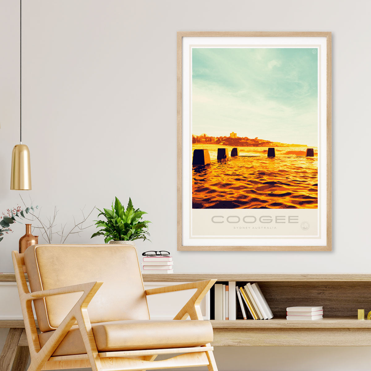 Coogee Pool Sydney vintage travel style print by places we luv