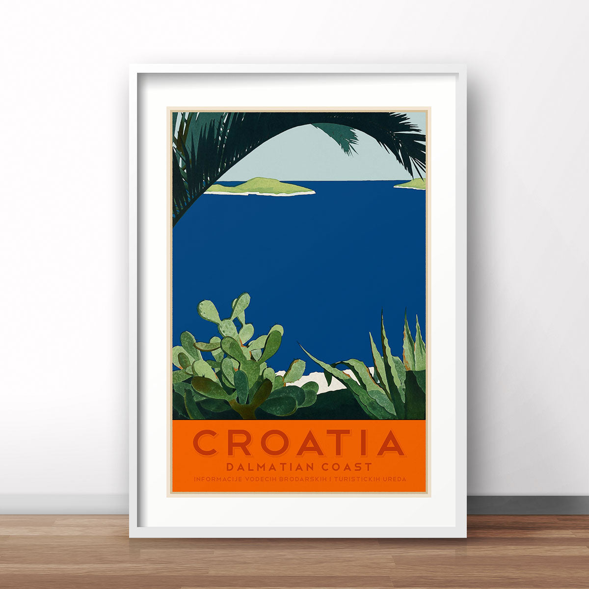 Croatia retro vintage travel poster print from Places We Luv