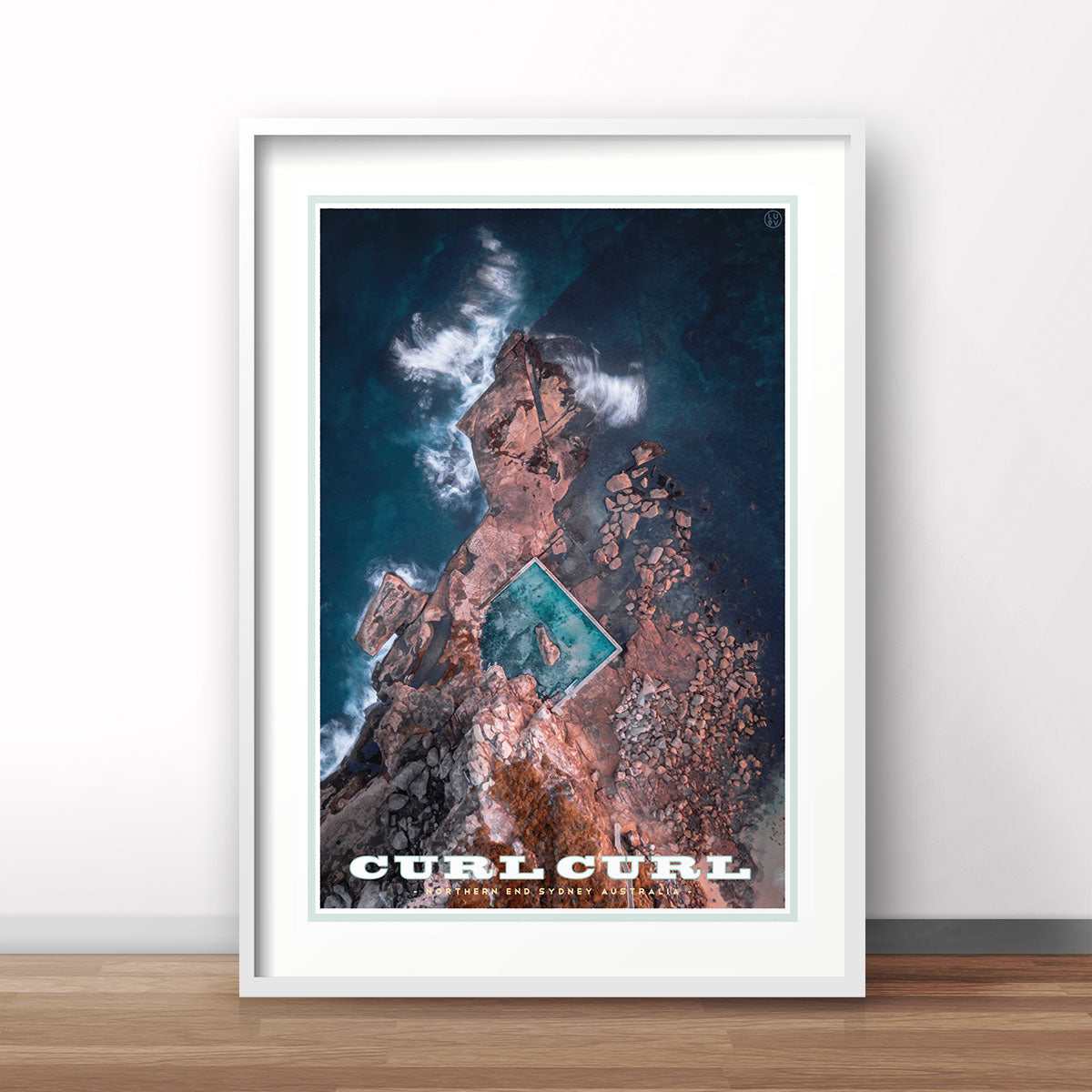 North Curl Curl Pool vintage travel style print by places we luv