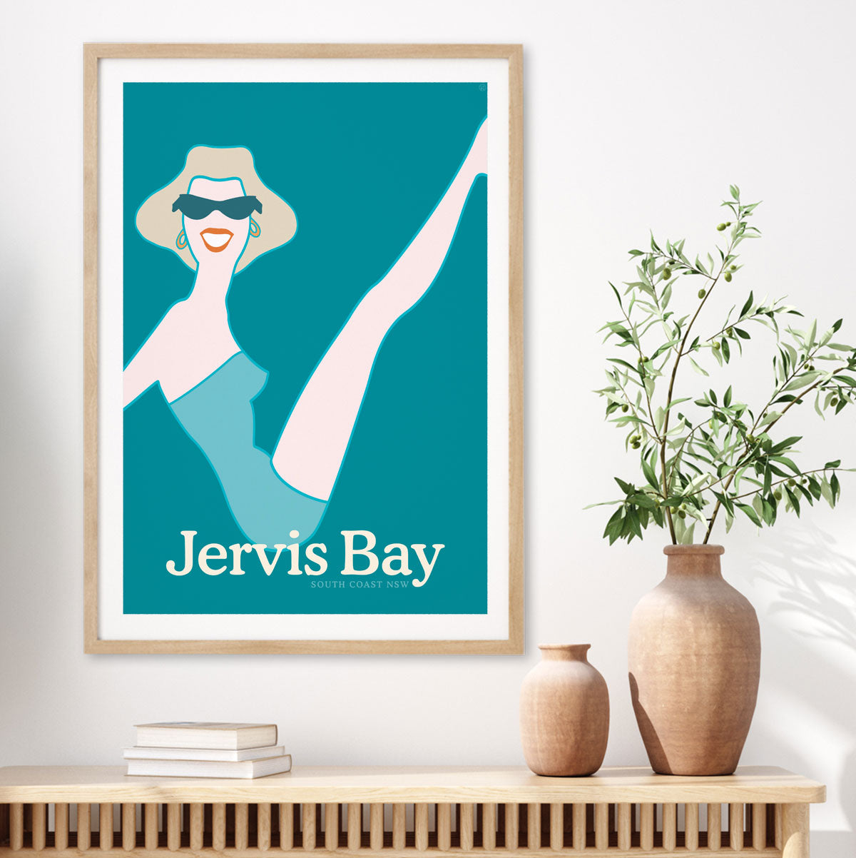Jervis Bay retro vintage beach gal poster print from Places We Luv