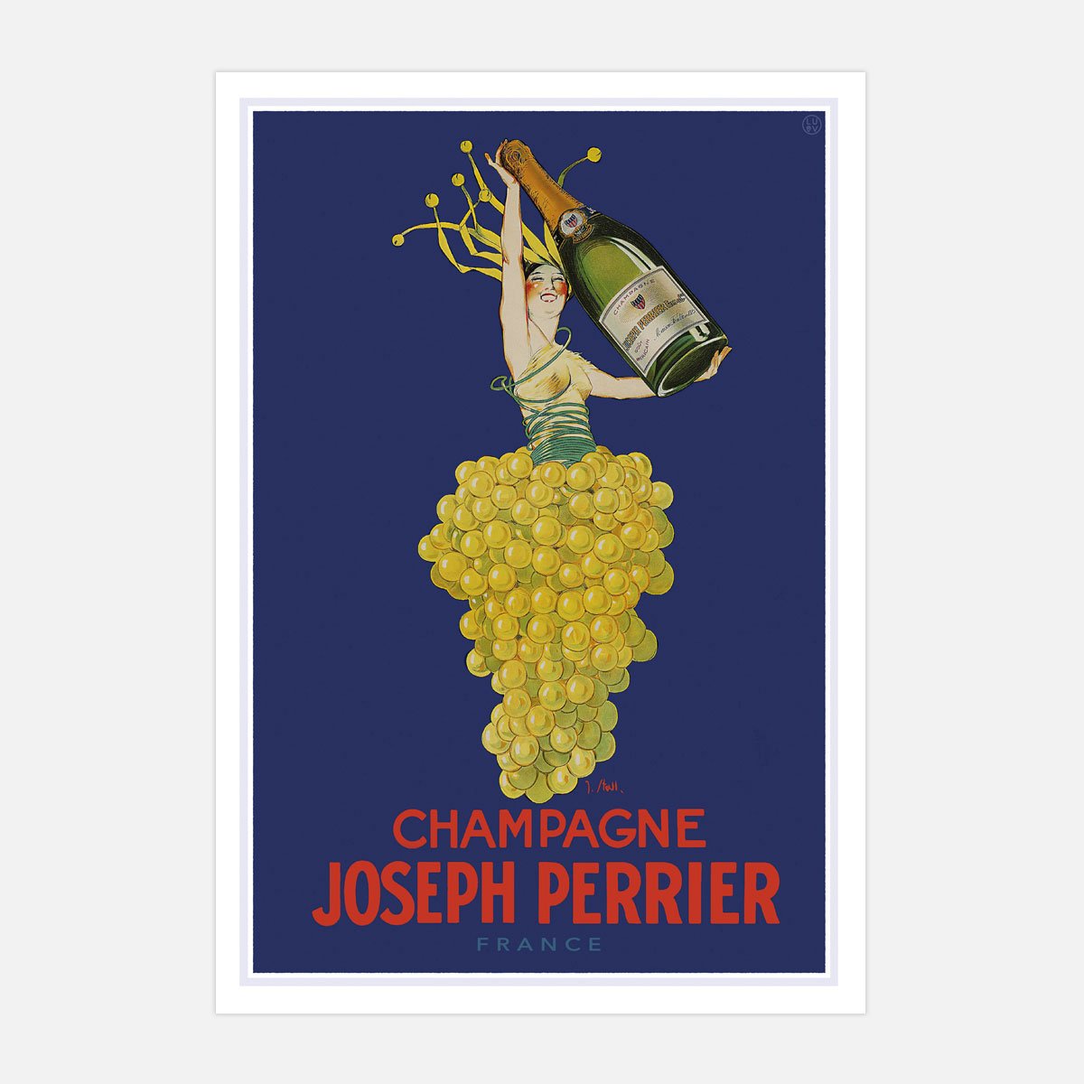 Champagne retro advertising poster France from Places We Luv