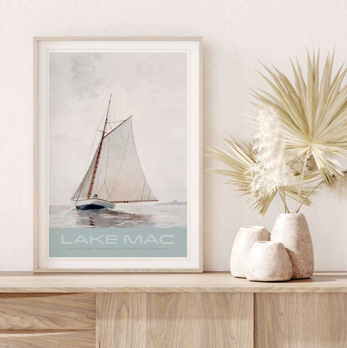 Lake Mac NSW retro vintage poster  by Places We Luv